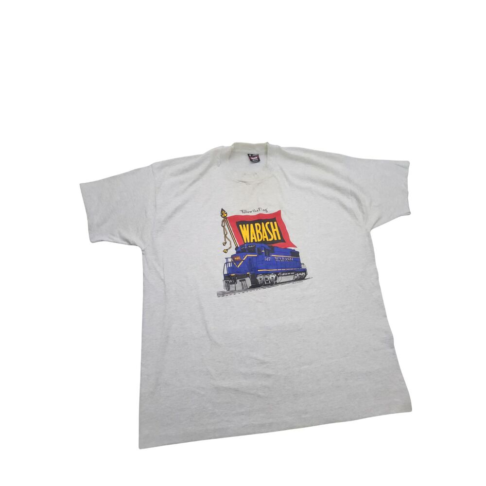 Vintage Wabash Railroad Train T-Shirt XXL Gray Fruit of the Loom USA